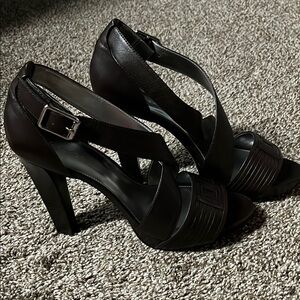 Elegant Black High Heel Sandals